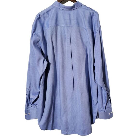 Peter Millar Nanoluxe Twill Shirt Size 2XL Button Up Long Sleeve Blue Mens - Picture 3 of 10
